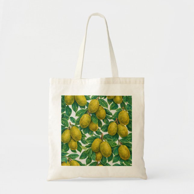 Jackfruit Tropical Botanical Pattern Tote Bag (Front)