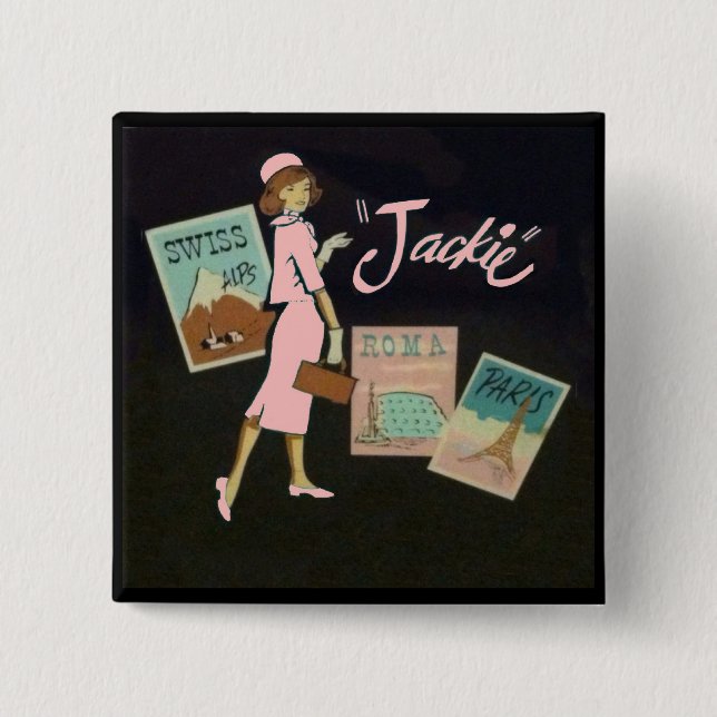 Jackie Kennedy 15 Cm Square Badge (Front)