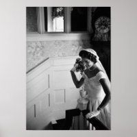 Jackie Kennedy Throwing Wedding Bouquet - 1953