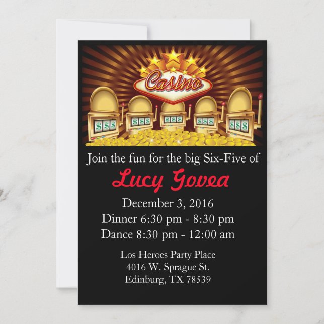 Jackpot Birthday invitation (Front)