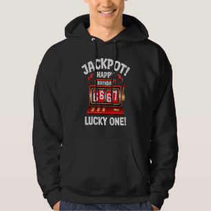 Jackpot Happy 67th Birthday Bday Celebrant Slot Ma Hoodie