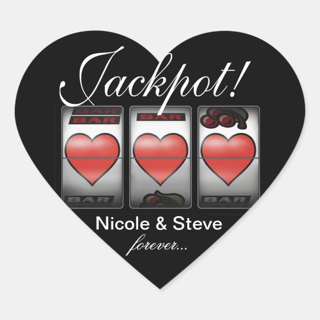 Jackpot Hearts We're Doing It In Vegas Heart Sticker (Front)