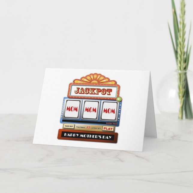 JACKPOT MOM MOM MOM Mother's Day Card Slot M (Front)