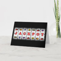 Jackpot Slot Machine Greeting Card (dark)