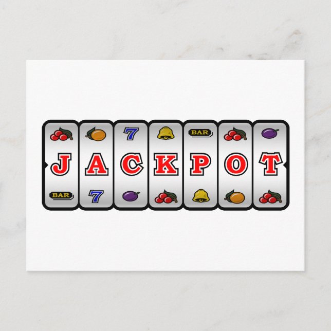 Jackpot Slot Machine Postcard (light) (Front)