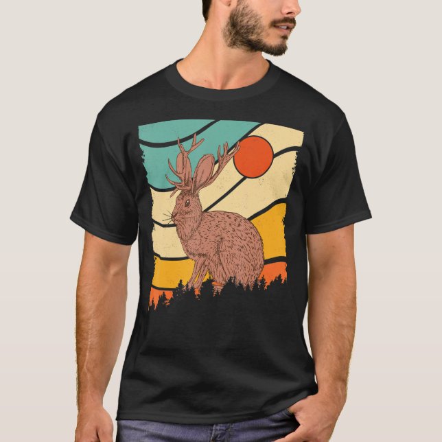 Jackrabbit Desert Sunset Mountain Cactus Sunshine  T-Shirt (Front)