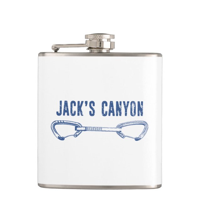 Jack's Canyon Arizona Rock Climbing Quickdraw Hip Flask (Front)