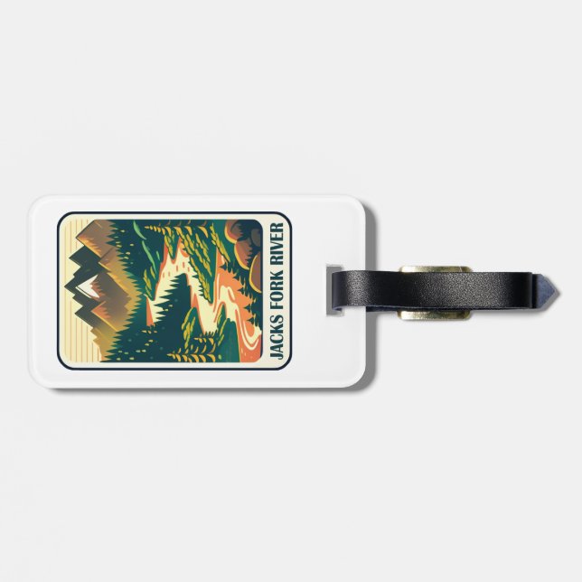 Jacks Fork River Missouri Colours Luggage Tag (Back Horizontal)