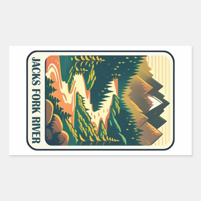 Jacks Fork River Missouri Colours Rectangular Sticker (Front)