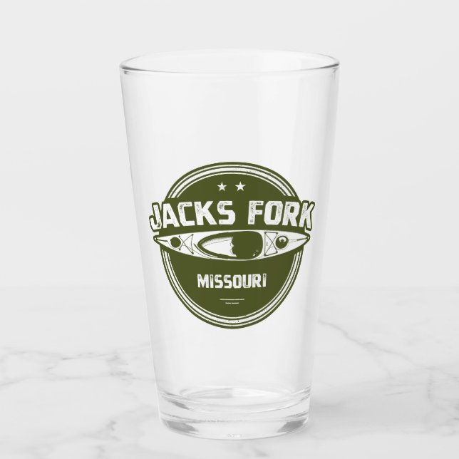 Jacks Fork River Missouri Kayaking Glass (Front)