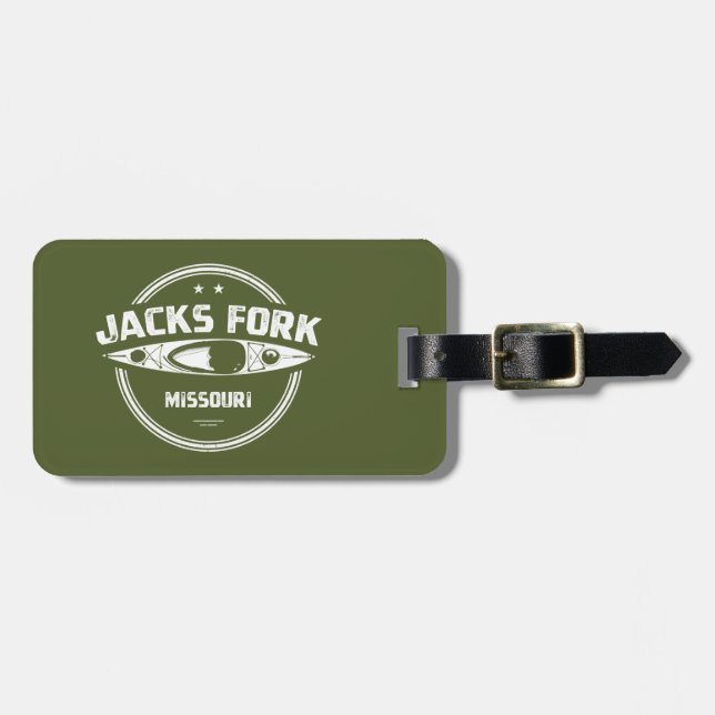 Jacks Fork River Missouri Kayaking Luggage Tag (Front Horizontal)