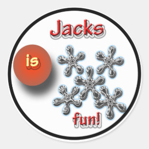 Jacks Game For Kids Classic Round Sticker
