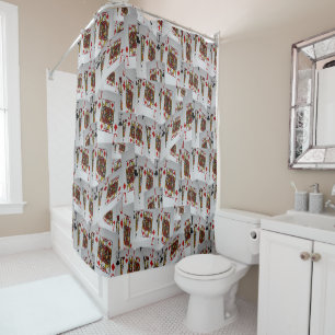 Jacks Poker Cards Layered, Shower Curtain