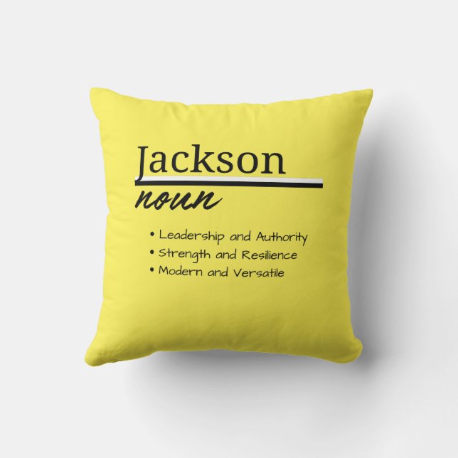 Jackson, Boy Personalised Name Definition Cushion (Back)