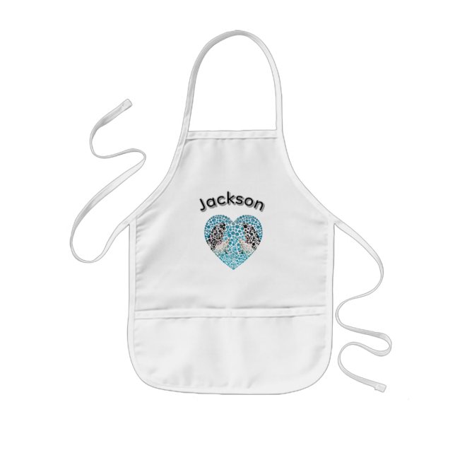 Jackson Boys Name With Orca Heart,, Kids Apron (Front)