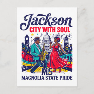 Jackson City With Soul Magnolia State Pride Postcard