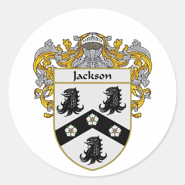 Jackson Coat of Arms (Mantled) Classic Round Sticker (Front)