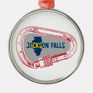 Jackson Falls Illinois Rock Climbing Carabiner Metal Tree Decoration