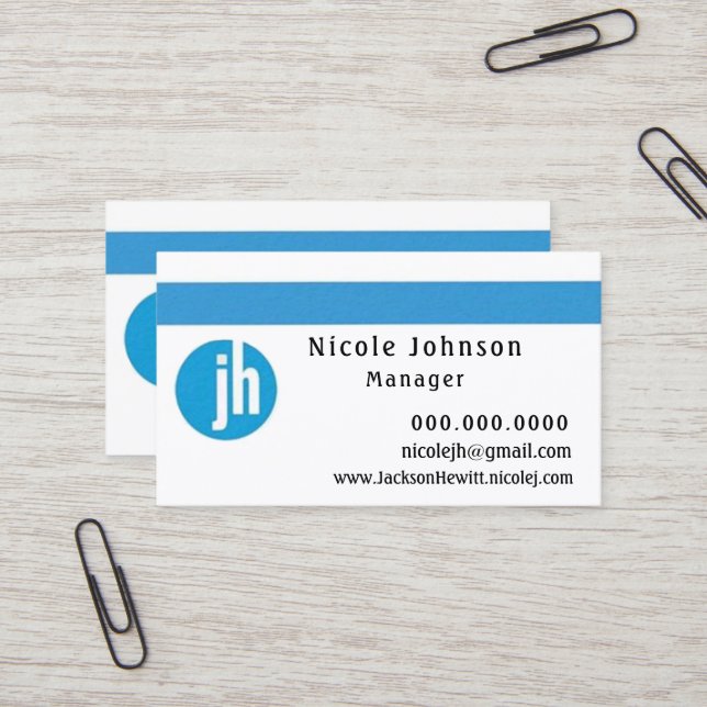 Jackson Hewitt Blue Business Card (Front/Back In Situ)