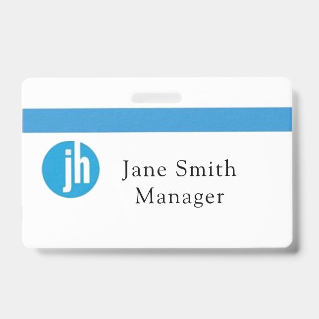Jackson Hewitt Blue Monogram ID Badge (Front)