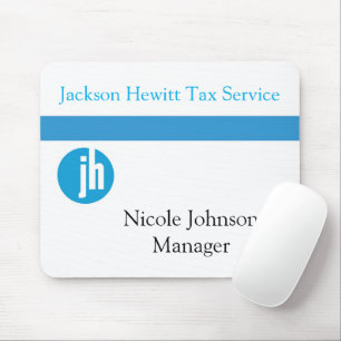 Jackson Hewitt Tax Service Blue Monogram Mouse Pad