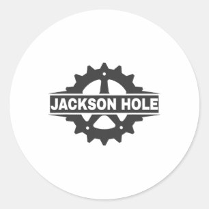 Jackson Hole Bike Gear Graphic Mtb Mountain Biking Classic Round Sticker
