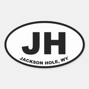 Jackson Hole JH Oval Sticker