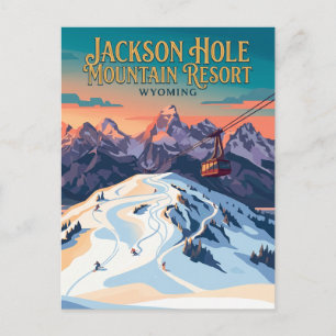 Jackson Hole Mountain Resort USA Postcard