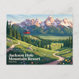 Jackson Hole Mountain Resort USA Postcard