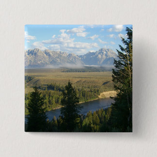 Jackson Hole Mountains and River 15 Cm Square Badge