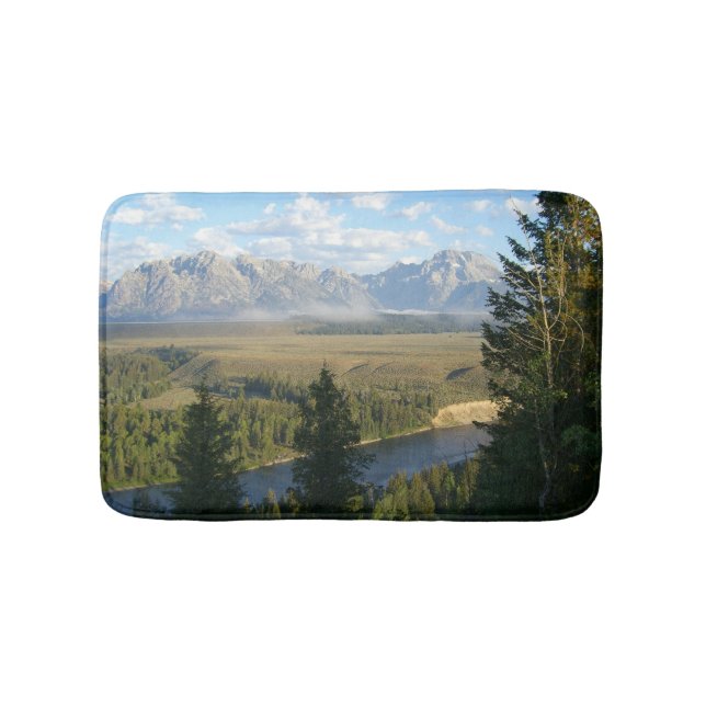 Jackson Hole Mountains and River Bath Mat (Front)