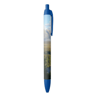 Jackson Hole Mountains and River Blue Ink Pen