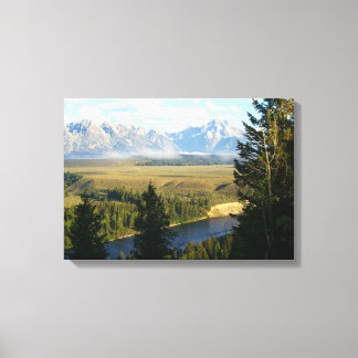 Jackson Hole Mountains and River Canvas Print