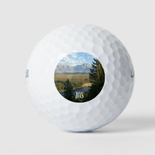 Jackson Hole Mountains and River Golf Balls