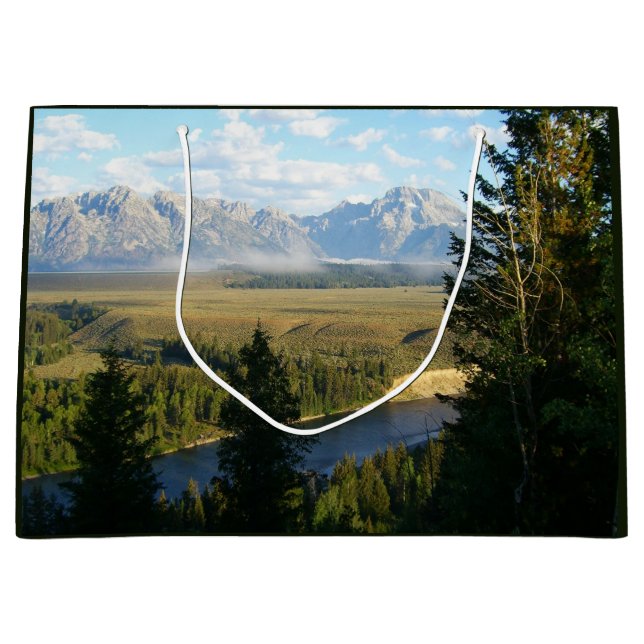 Jackson Hole Mountains and River Large Gift Bag (Front)