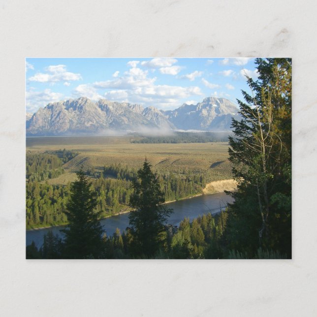 Jackson Hole Mountains and River Postcard (Front)