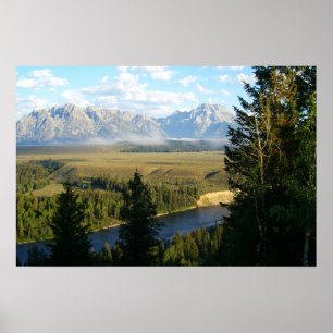 Jackson Hole Mountains and River Poster
