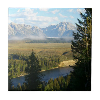 Jackson Hole Mountains and River Tile