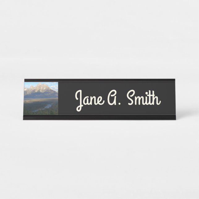 Jackson Hole Mountains (Grand Teton National Park) Desk Name Plate (Front)