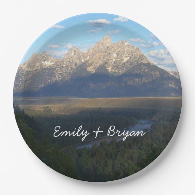 Jackson Hole Mountains (Grand Teton National Park) Paper Plate (Front)