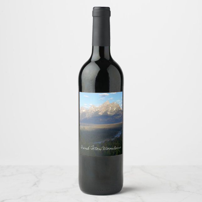 Jackson Hole Mountains (Grand Teton National Park) Wine Label (Front)