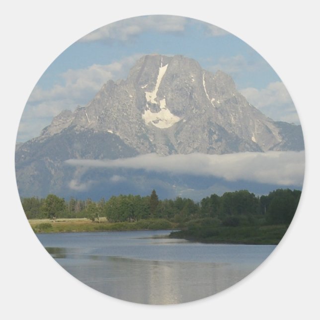 Jackson Hole River at Grand Teton National Park Classic Round Sticker (Front)