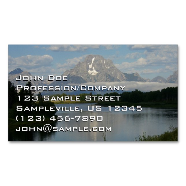 Jackson Hole River at Grand Teton National Park Magnetic Business Card (Front)