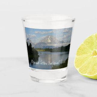 Jackson Hole River at Grand Teton National Park Shot Glass