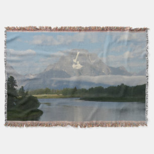 Jackson Hole River at Grand Teton National Park Throw Blanket