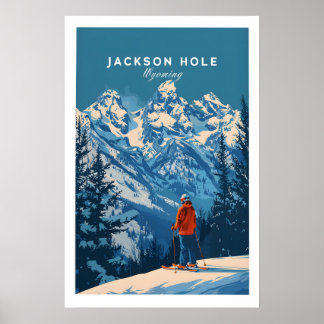 Jackson Hole Ski Poster - Wyoming 1