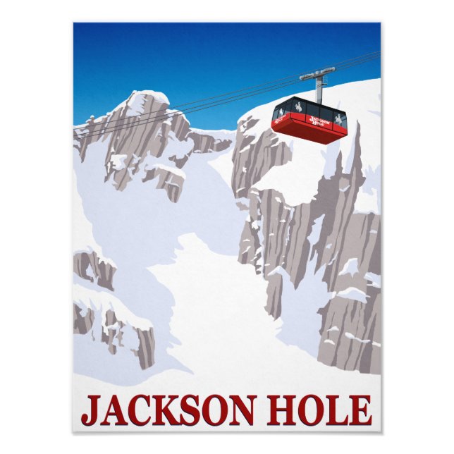 jackson Hole Ski Resort Cable Car Photo Print (Front)