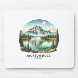 Jackson Hole Wy Wyoming Jenny Lake Skiing Snow  Mouse Pad