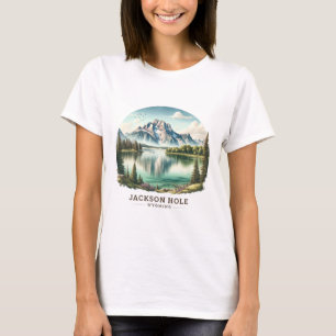 Jackson Hole Wy Wyoming Jenny Lake Skiing Snow T-Shirt