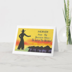 Jackson Hole Wyoming Cowboy Card